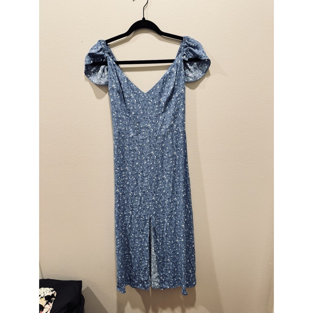 Reformation Baxley Floral Midi Dress Blue Size 4 Cottagecore Feminine